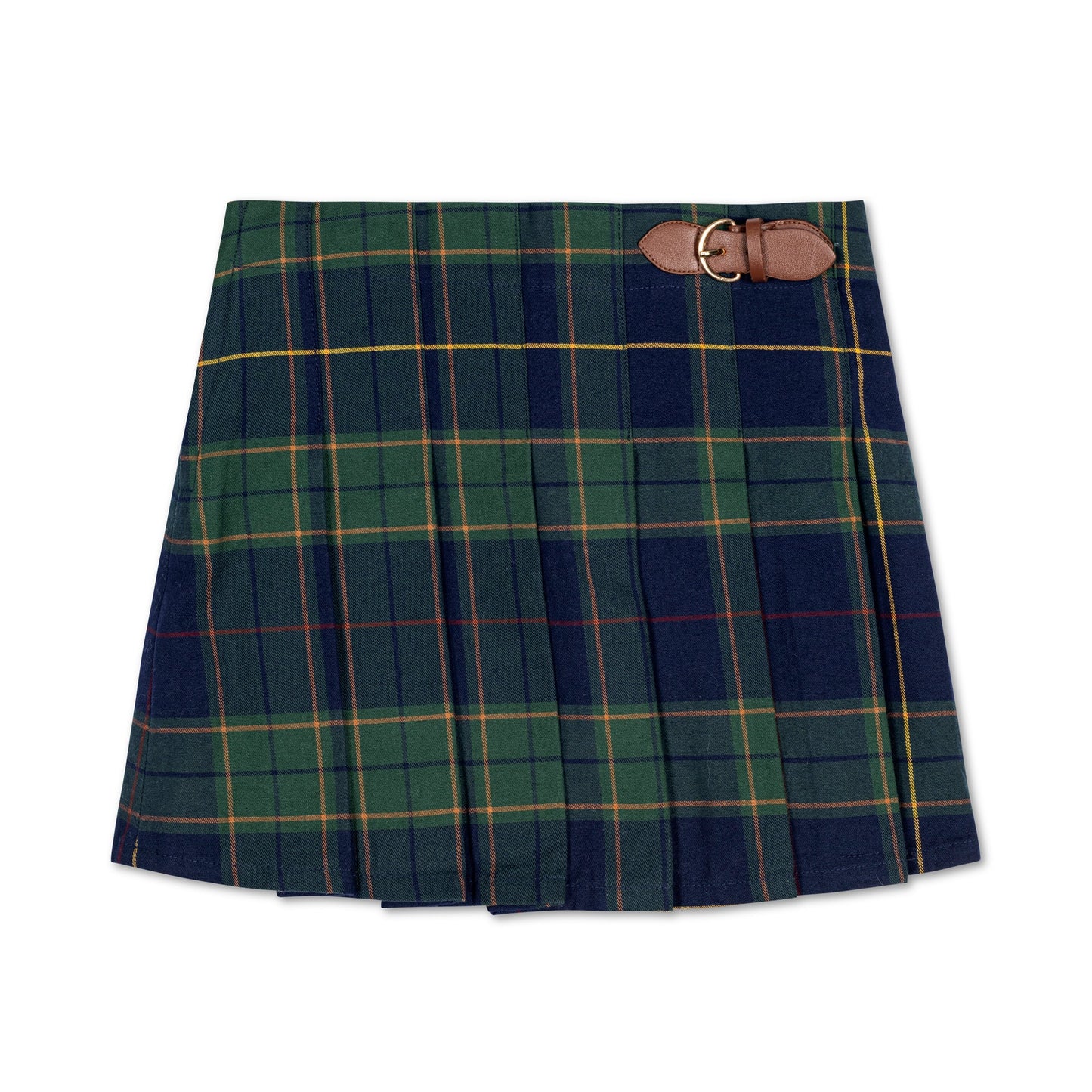 Girls Organic Pleated Buckle Skirt