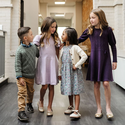 Organic Girls Flutter Sleeve Sweater Dress