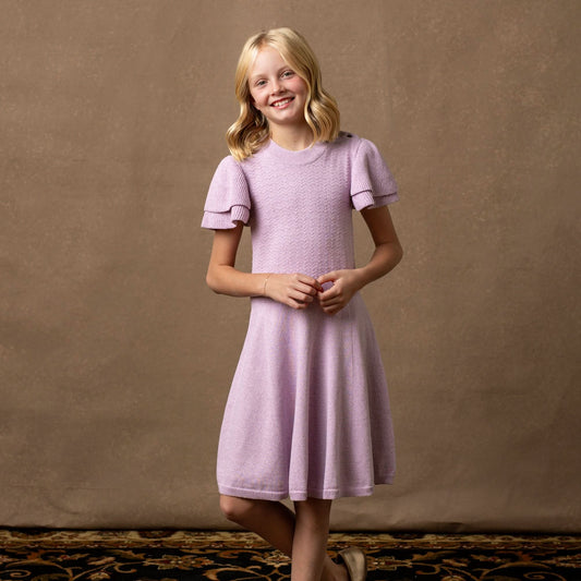 Organic Girls Flutter Sleeve Sweater Dress