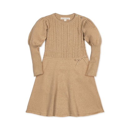 Baby Girl Organic Cable Bodice Sweater Dress
