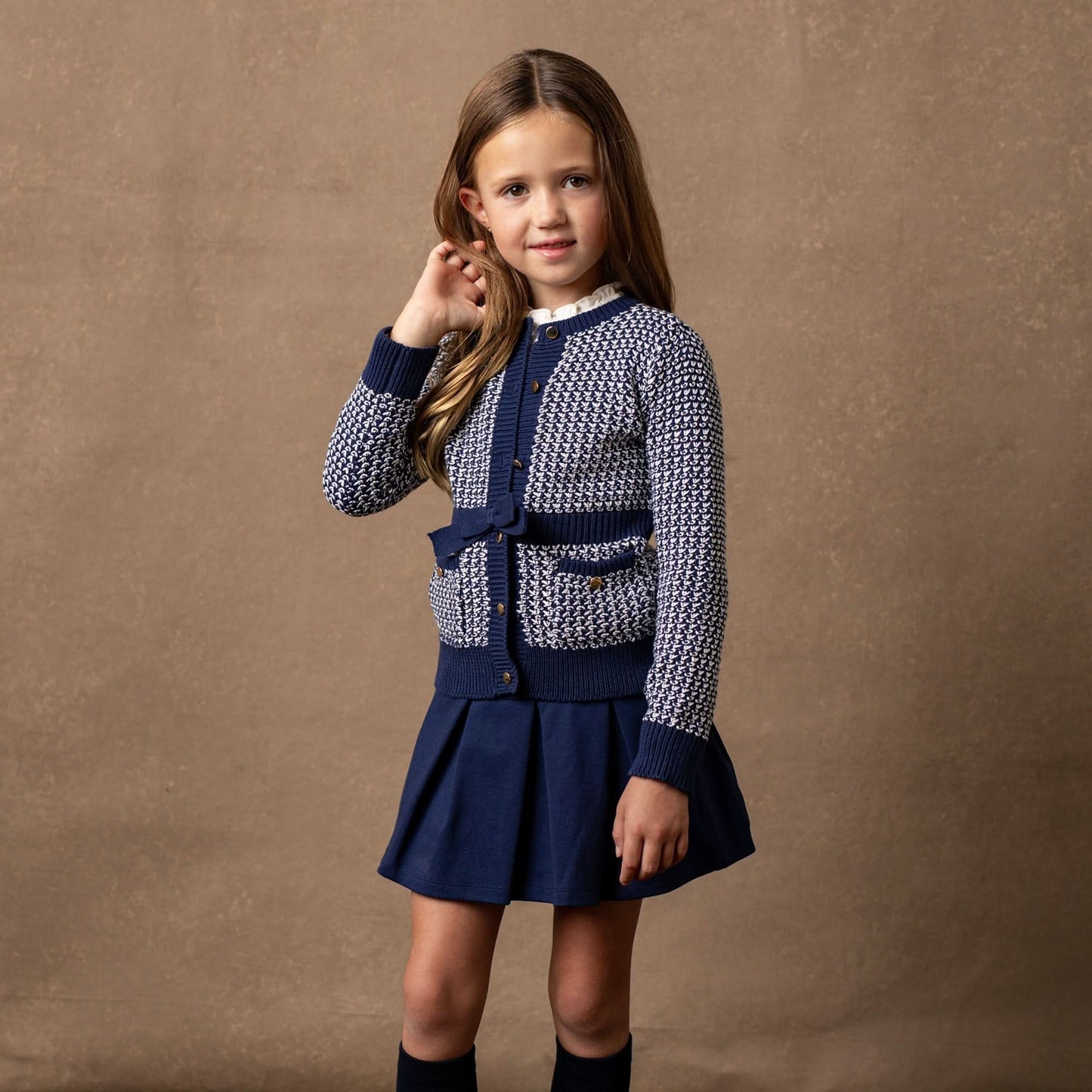 Baby Girl Organic Fancy Tweed Cardigan