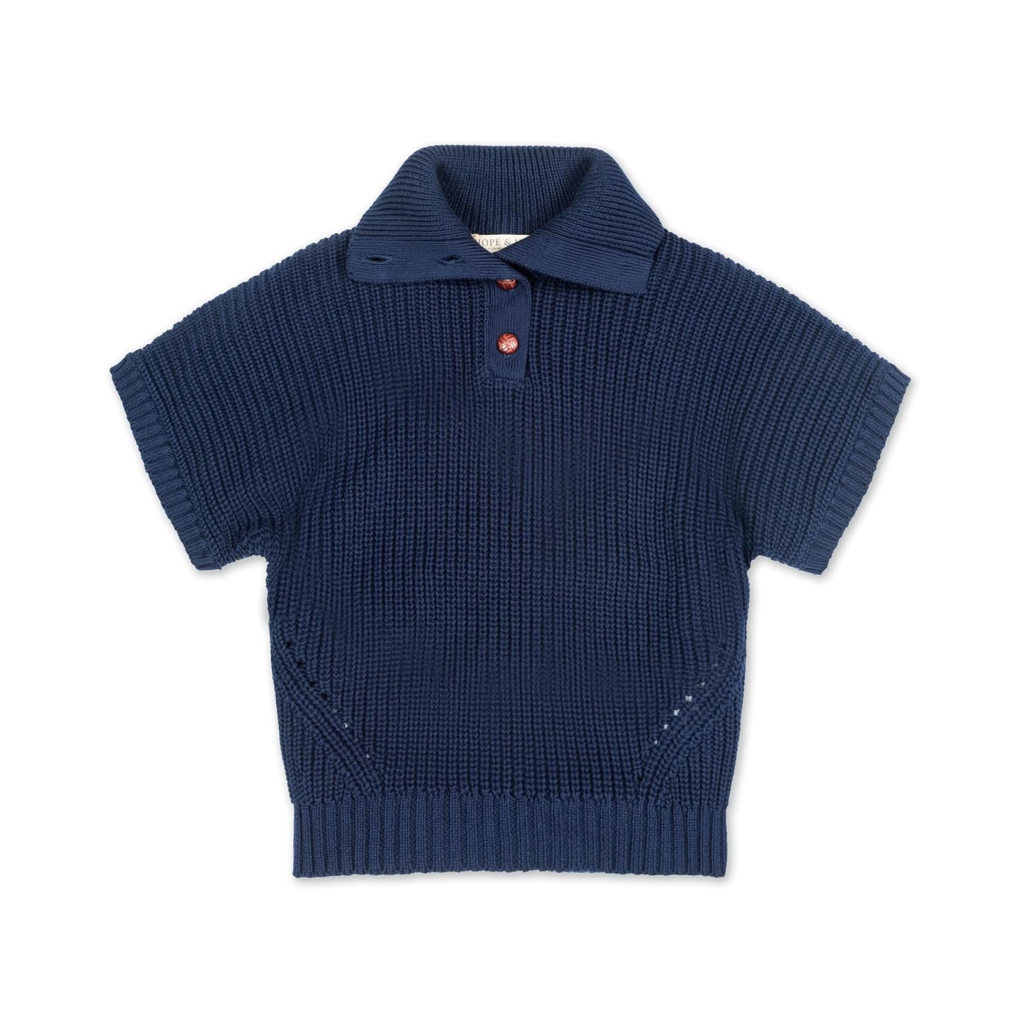 Organic Girls Spread Collar Sweater - Navy