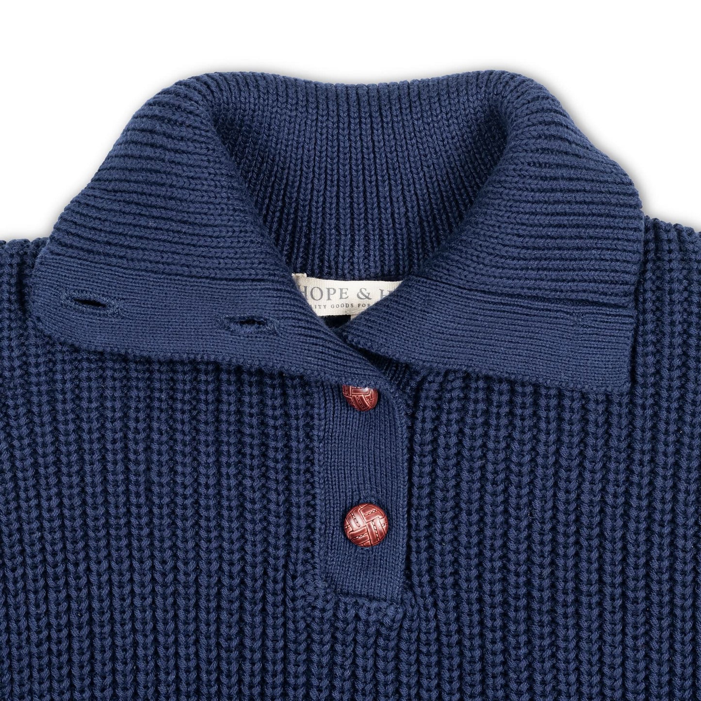 Organic Girls Spread Collar Sweater - Navy