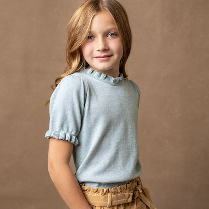 Organic Girls Puff Sleeve Sweater