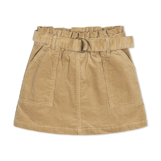 Girls Organic Corduroy Cinch Waist Skirt