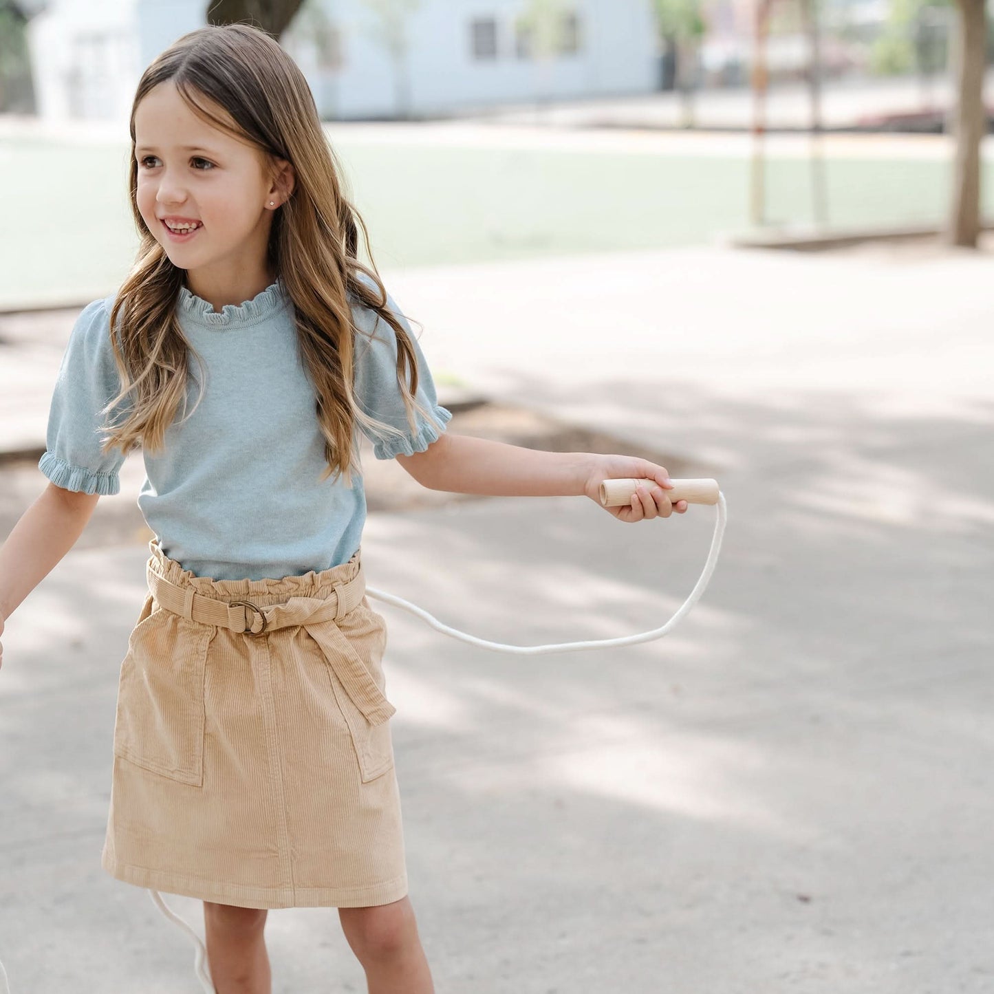 Girls Organic Corduroy Cinch Waist Skirt