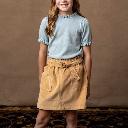 Girls Organic Corduroy Cinch Waist Skirt