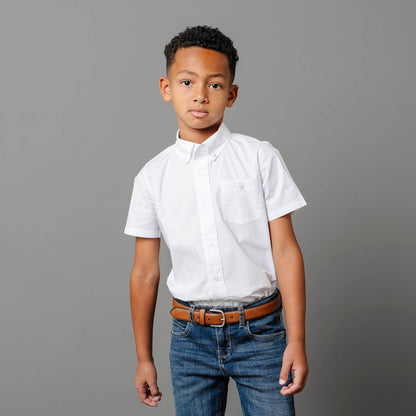 Boys Organic Stretch Poplin Short Sleeve Shirt