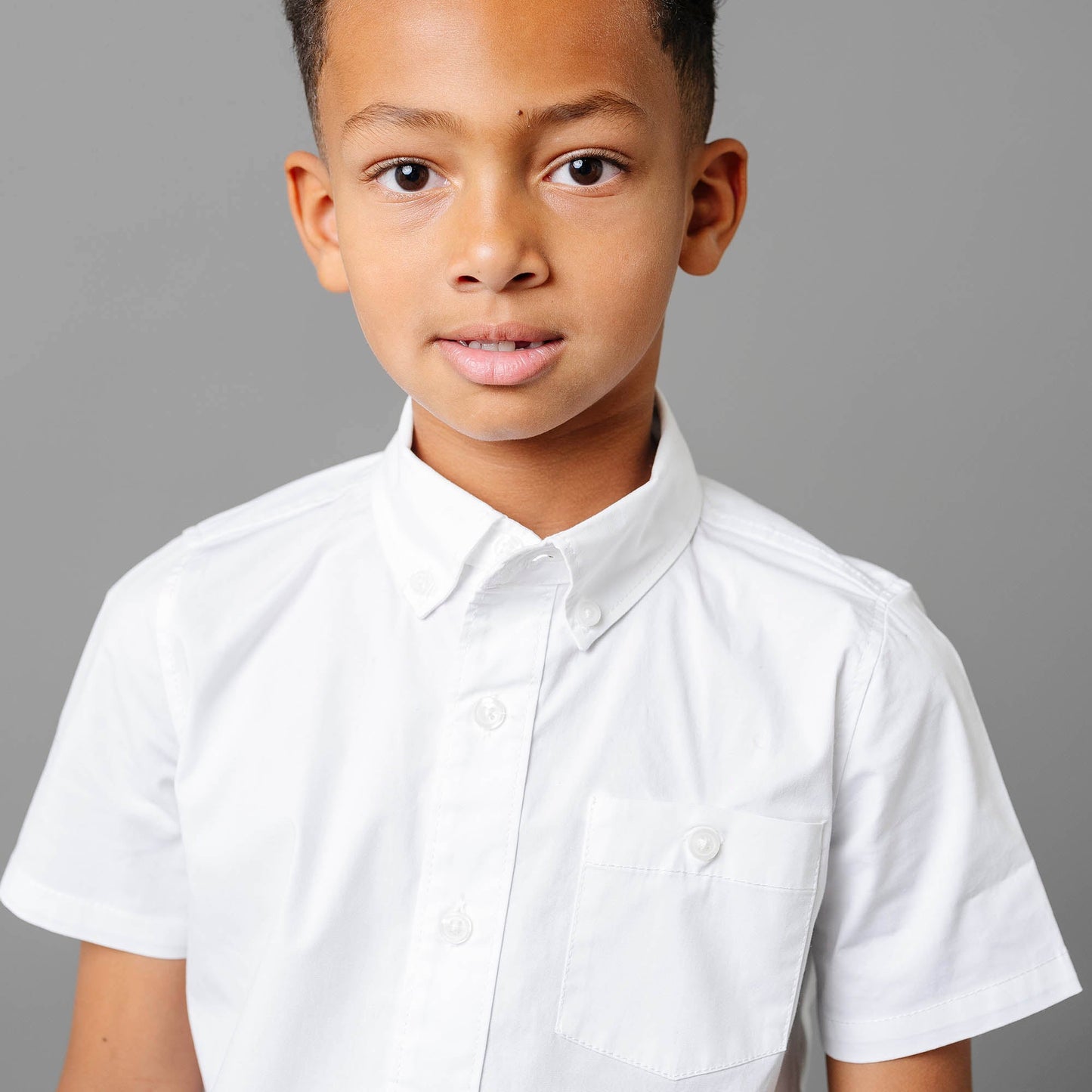 Boys Organic Stretch Poplin Short Sleeve Shirt