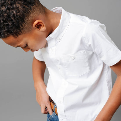 Boys Organic Stretch Poplin Short Sleeve Shirt