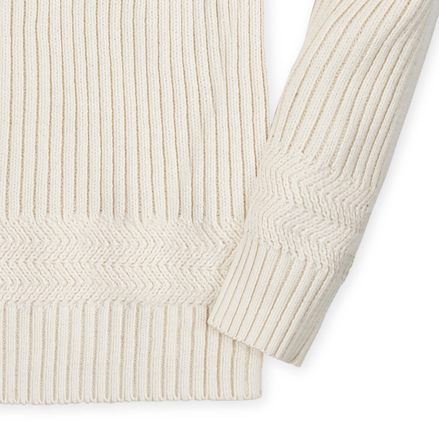 Boys Organic Herringbone Detail Crew Neck Sweater