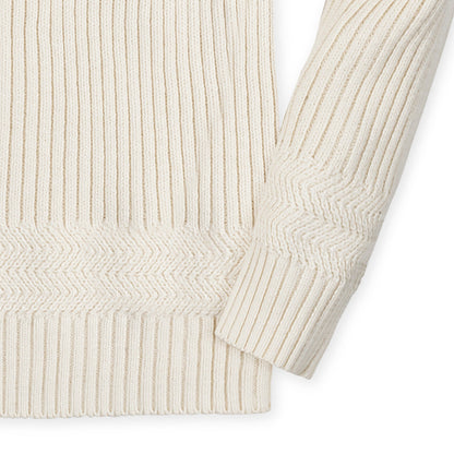 Boys Organic Herringbone Detail Crew Neck Sweater