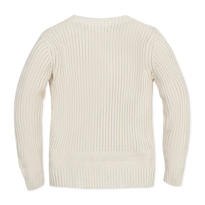 Boys Organic Herringbone Detail Crew Neck Sweater