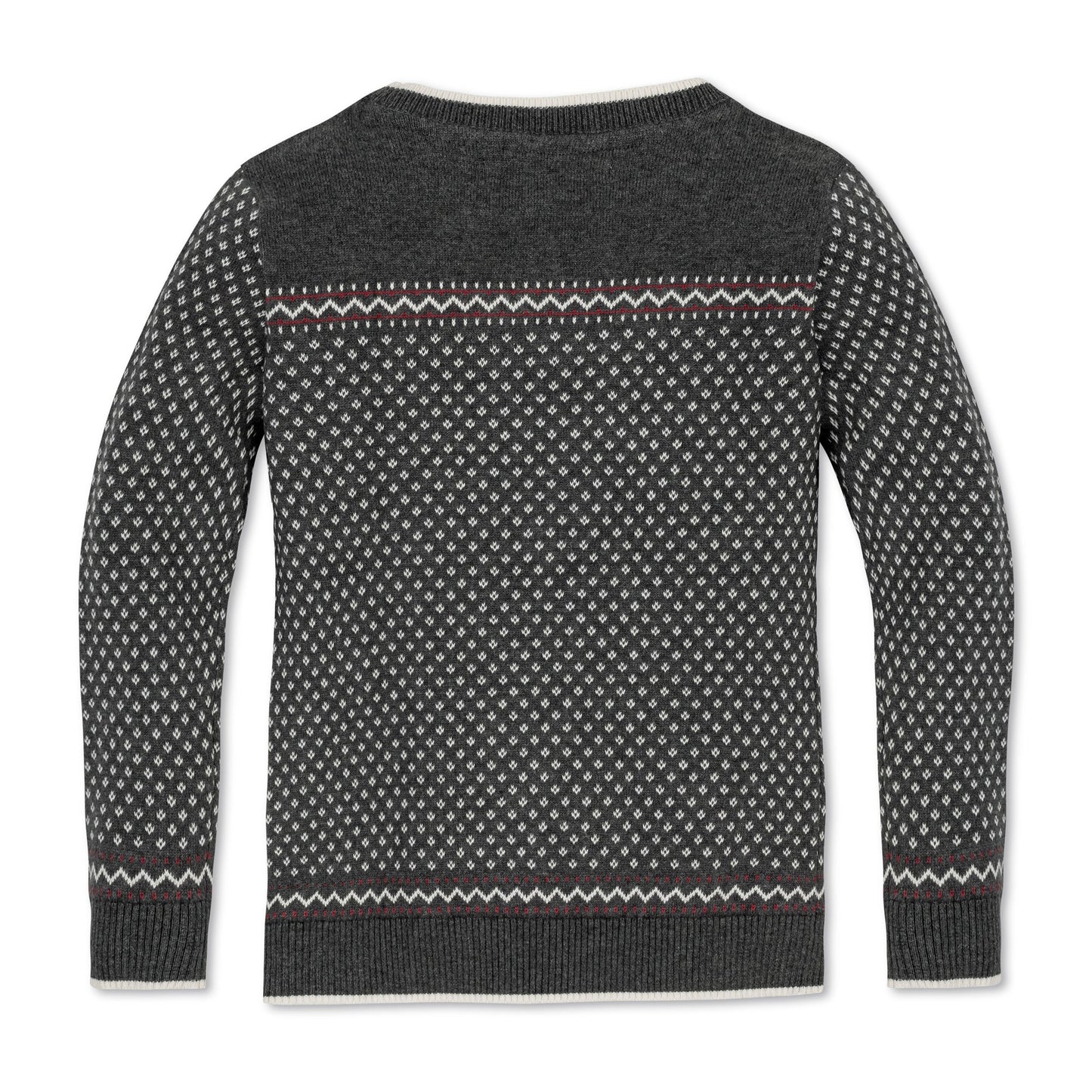 Boys Organic Intarsia Crew Neck Sweater