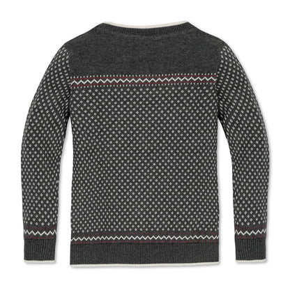 Boys Organic Intarsia Crew Neck Sweater