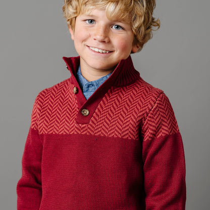 Baby Boy Organic Intarsia Yoke Mock Neck Sweater