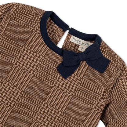 Girls Organic Bow Sweater Dress