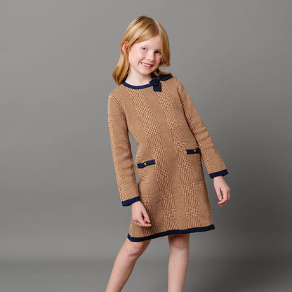 Girls Organic Bow Sweater Dress