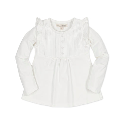 Baby Girl Organic Pintuck Flutter Knit Top