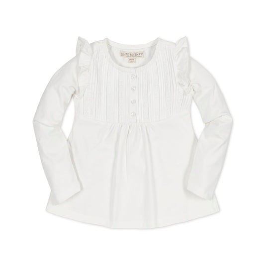 Baby Girl Organic Pintuck Flutter Knit Top