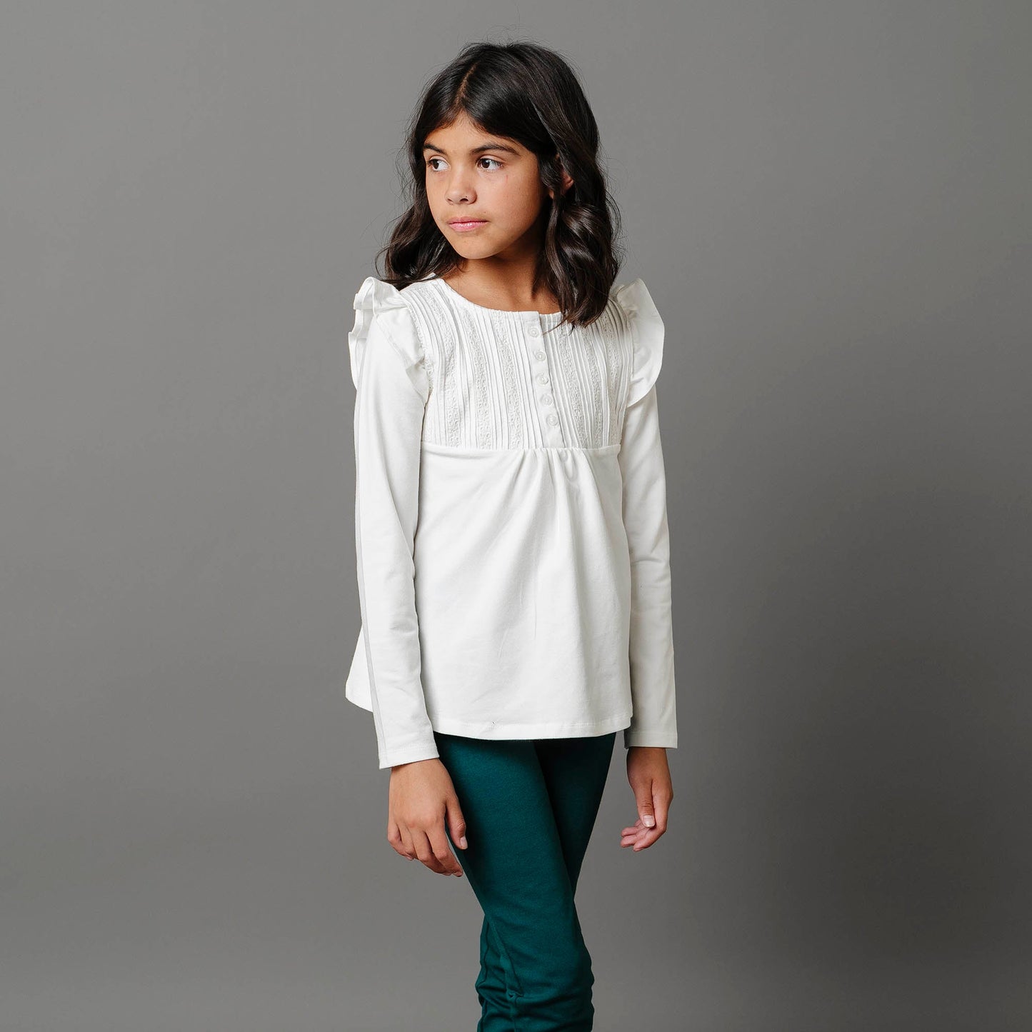 Baby Girl Organic Pintuck Flutter Knit Top