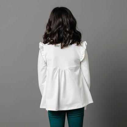 Baby Girl Organic Pintuck Flutter Knit Top