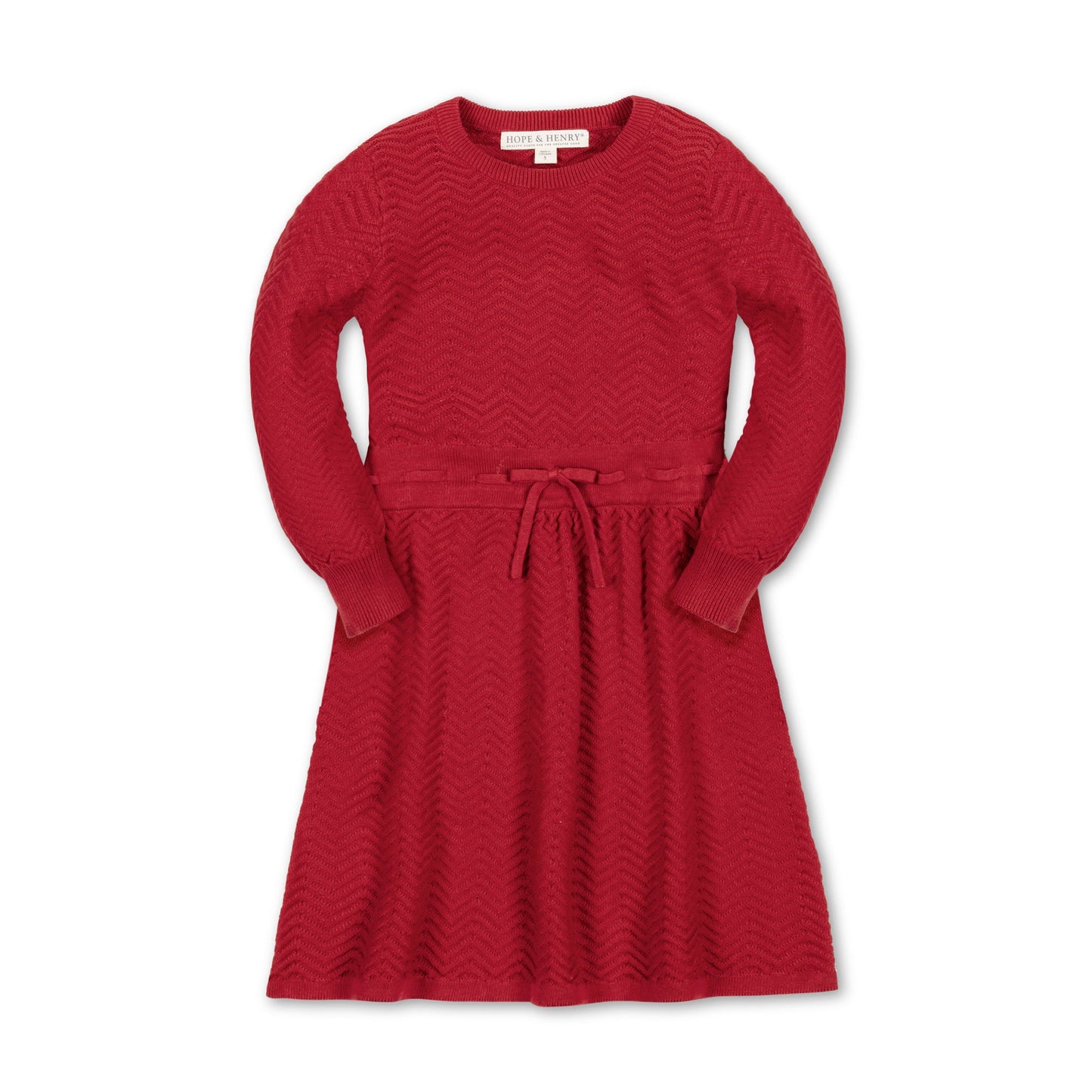 Girls Organic Balloon Sleeve Sweater Dress