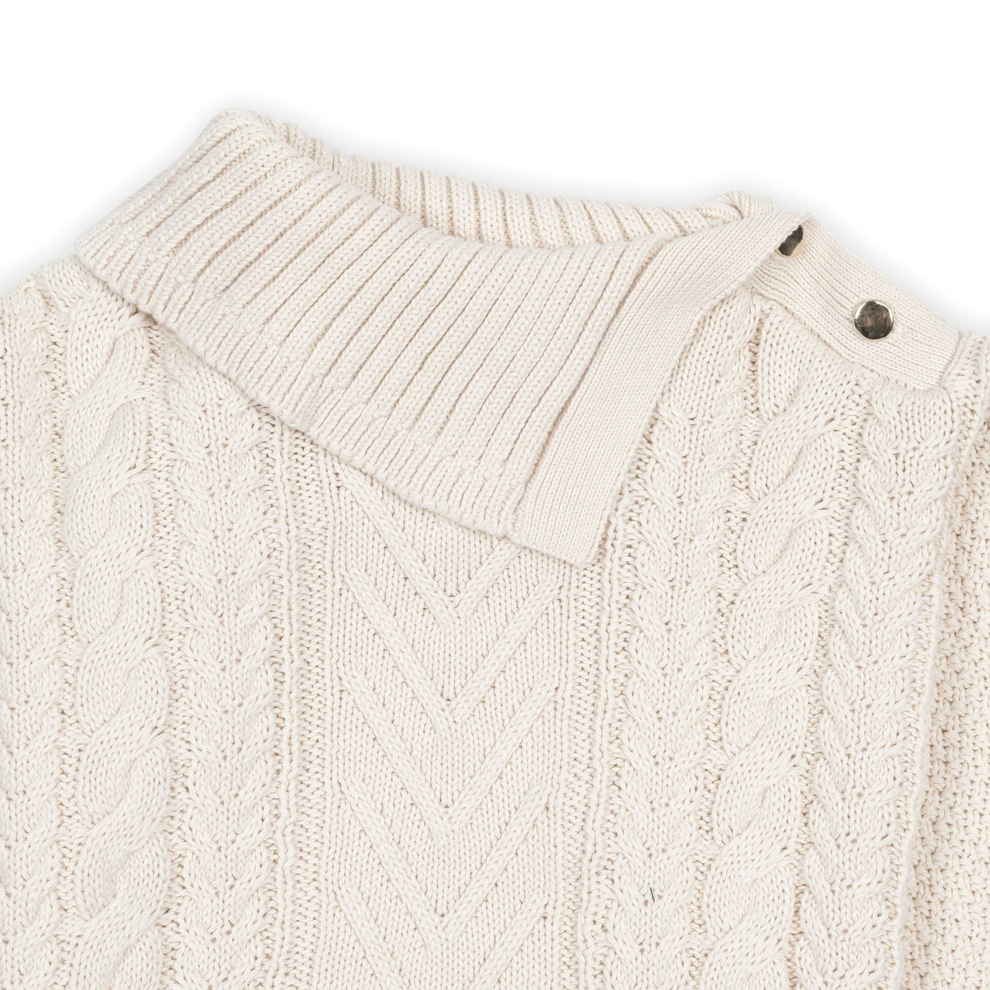 Girls Organic Split Collar Sweater Cape - Ivory