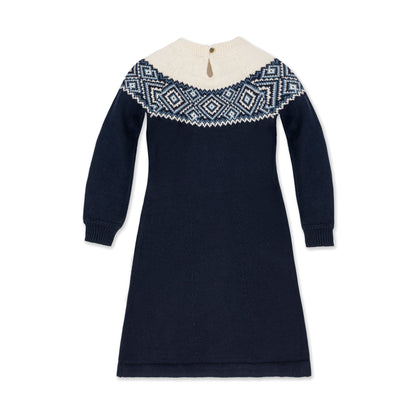 Girls Organic Fair Isle Raglan Sweater Dress