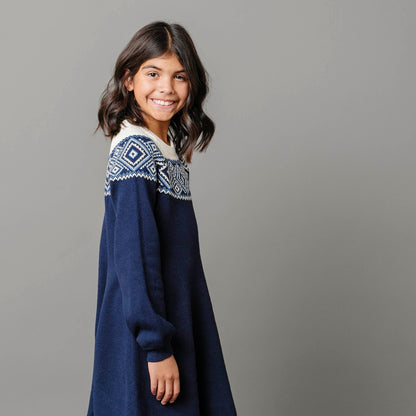 Girls Organic Fair Isle Raglan Sweater Dress