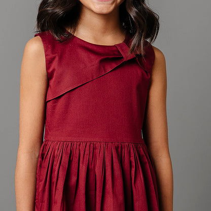 Girls Organic Asymmetrical Bow Party Dress