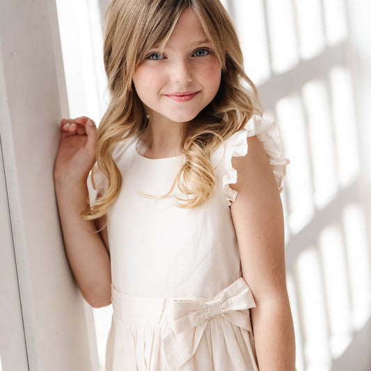 Girls Organic Tiered Sateen Party Dress