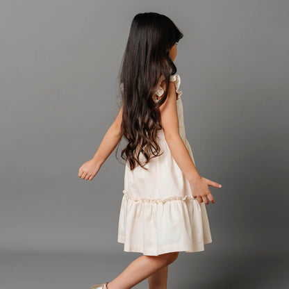 Girls Organic Tiered Sateen Party Dress