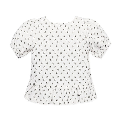 Girls Organic Knit Peplum Top