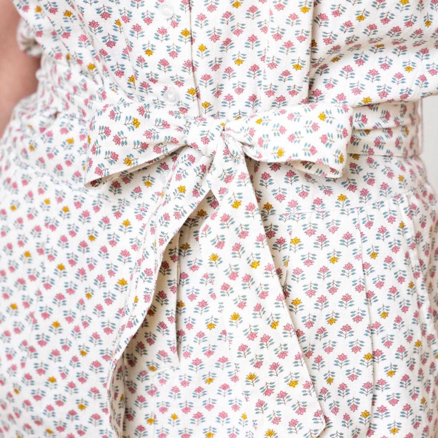 Women's Button Front Halter Romper