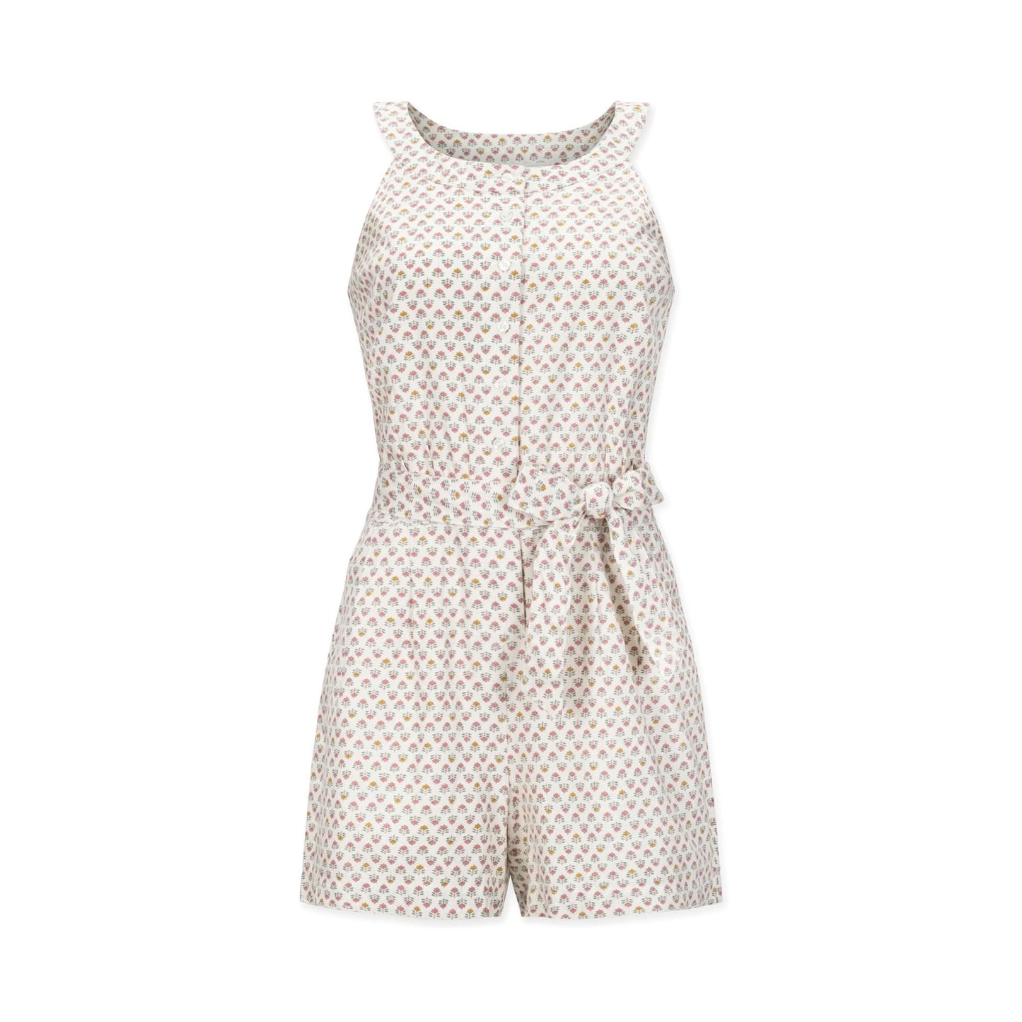 Women's Button Front Halter Romper