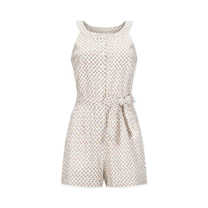 Women's Button Front Halter Romper