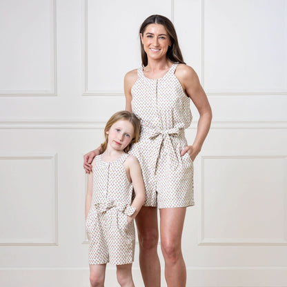 Women's Button Front Halter Romper