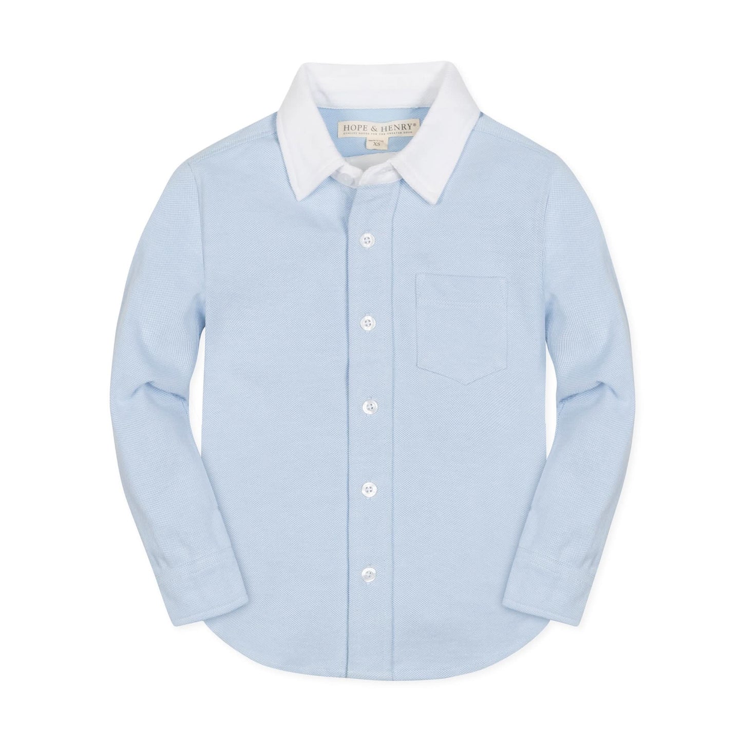 Boys Pique Organic Button Down Shirt