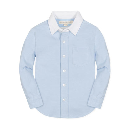Boys Pique Organic Button Down Shirt