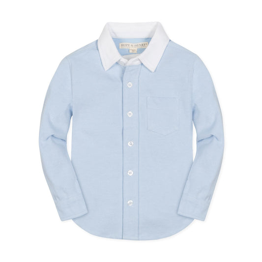 Boys Pique Organic Button Down Shirt