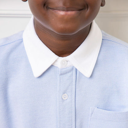 Boys Pique Organic Button Down Shirt