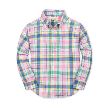 Boys Linen Button Down Shirt