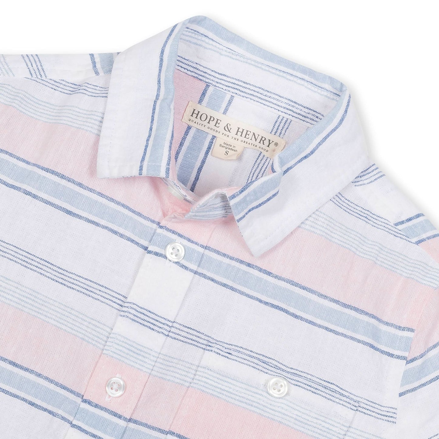Boys Linen Short Sleeve Button Down Shirt