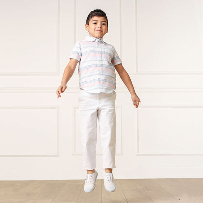 Baby Boy Linen Short Sleeve Button Down Shirt