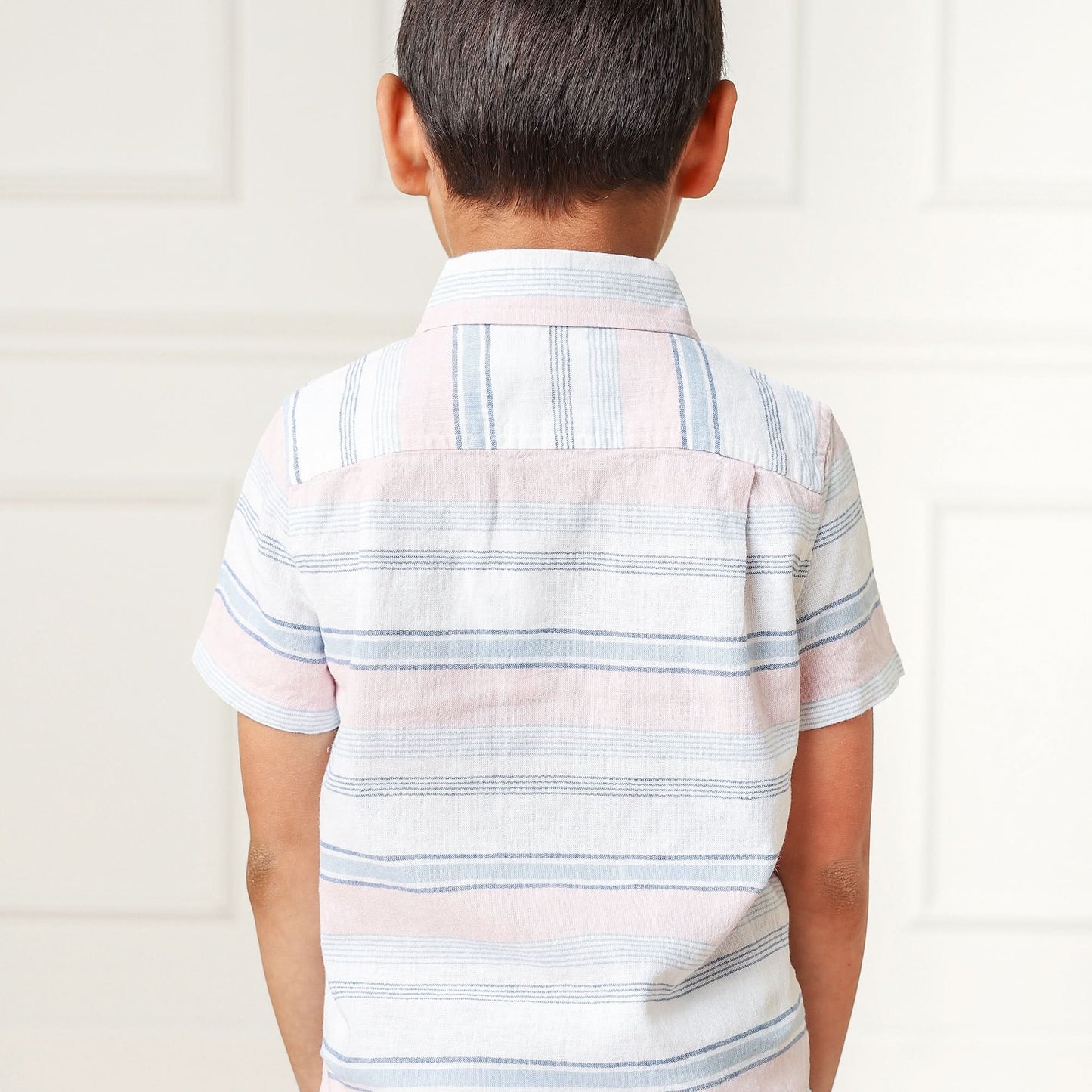 Baby Boy Linen Short Sleeve Button Down Shirt