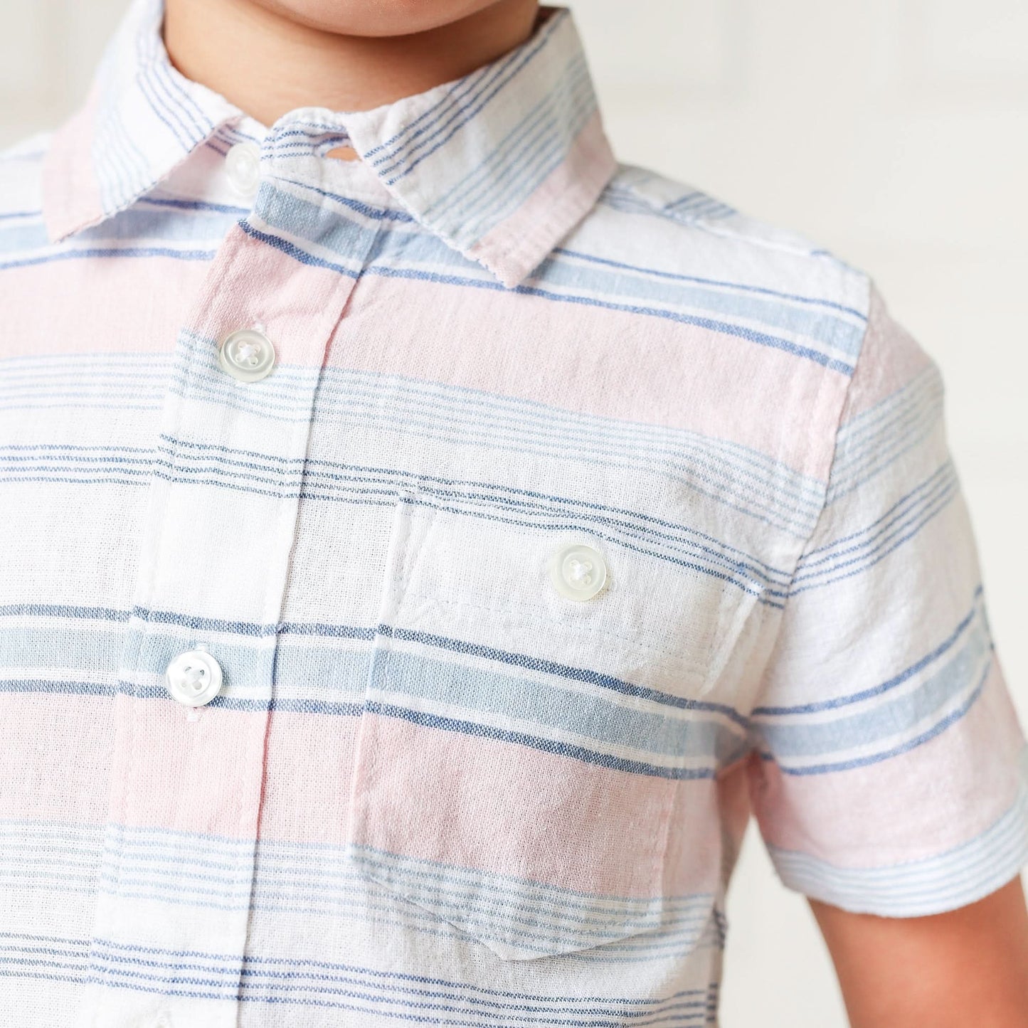 Baby Boy Linen Short Sleeve Button Down Shirt