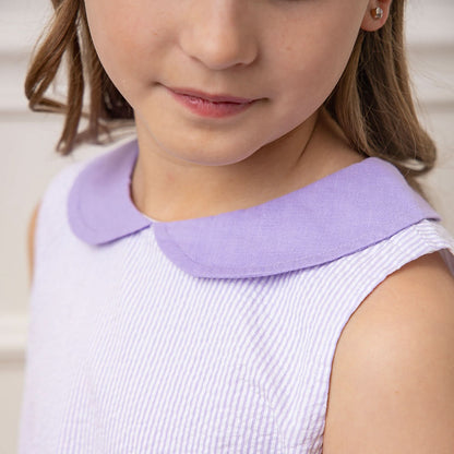 Organic Girls Seersucker Peter Pan Collar Dress