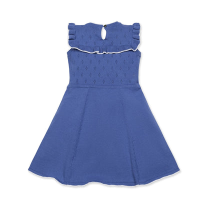 Girls Ruffle Yoke Organic Sweater Dress