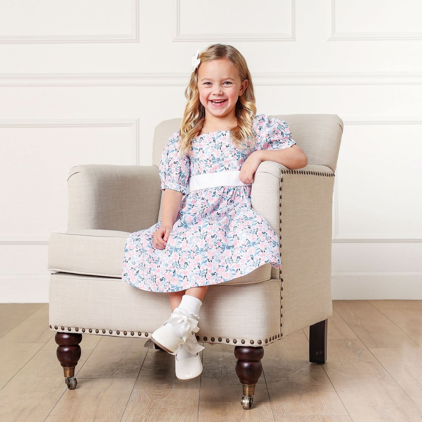 Girls Puff Sleeve Party Dress
